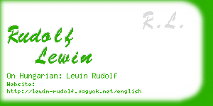 rudolf lewin business card